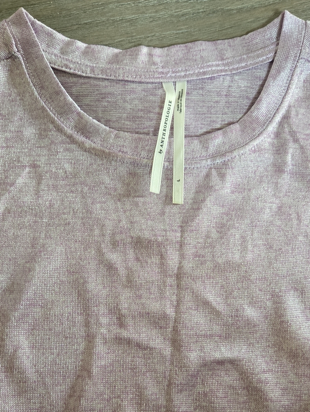Anthropologie Pale Lavender Short Sleeve Crewneck Top